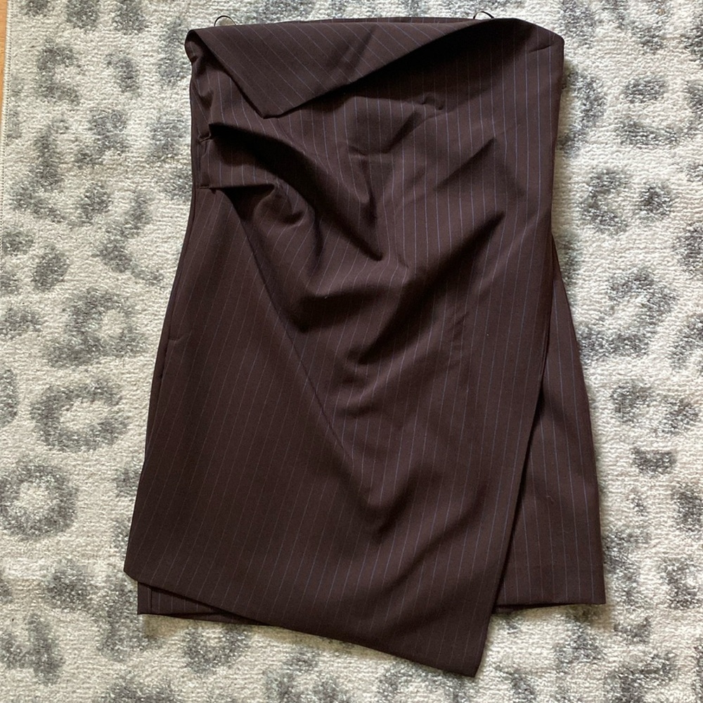 Zara Brown Pinstripe Dress